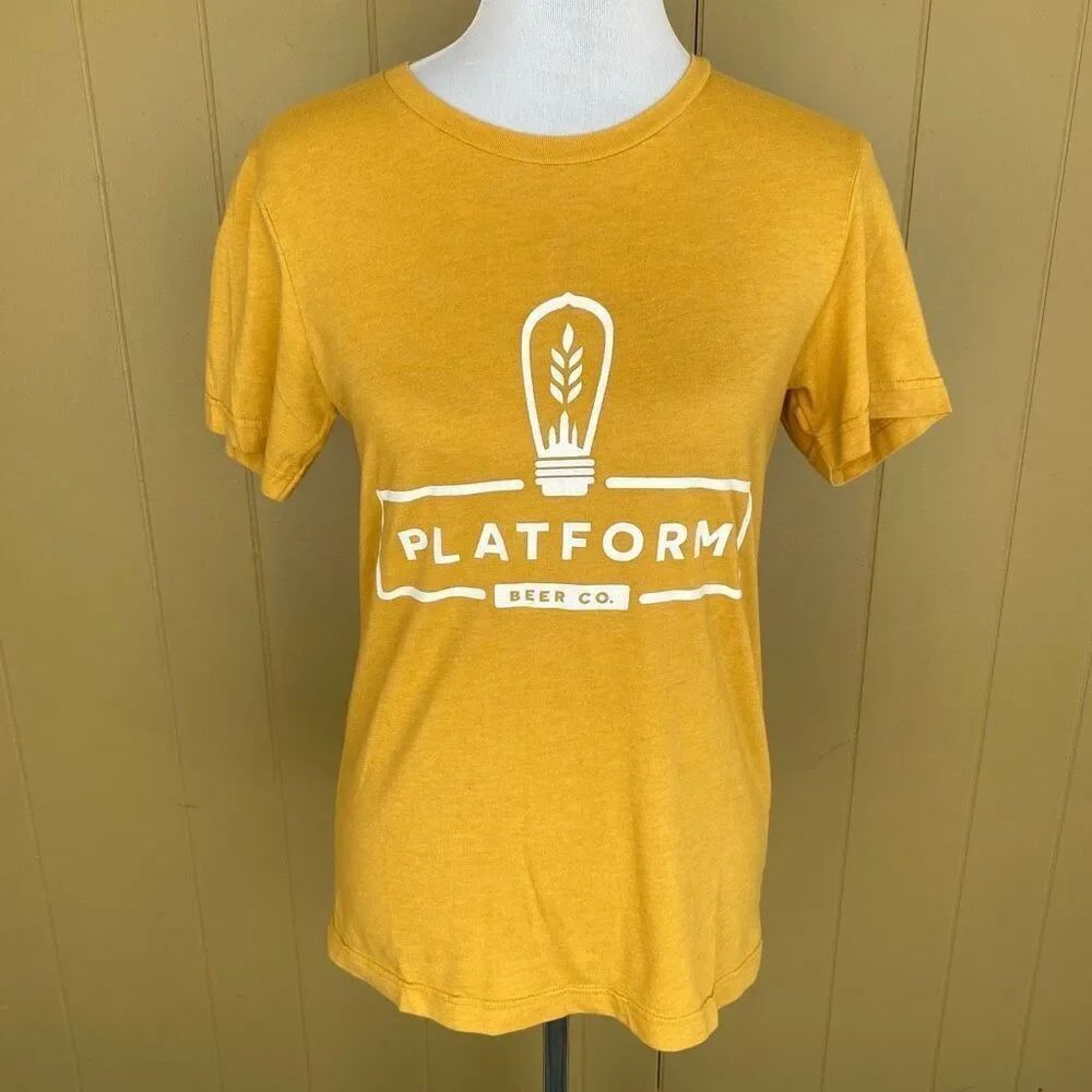 Canvas women S platform Beer Crewneck short sleeve t-shirt gold